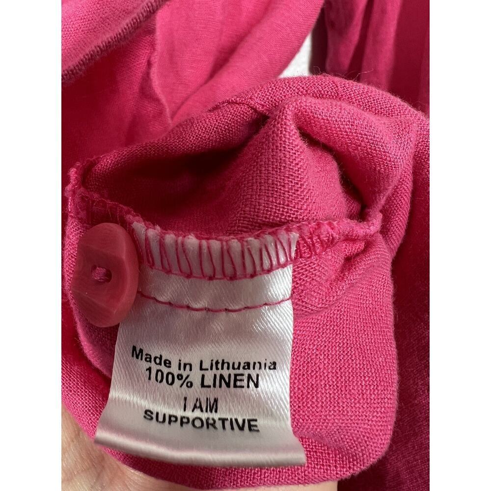 Flax Linen Button Front Tunic Top Medium Bright P… - image 4